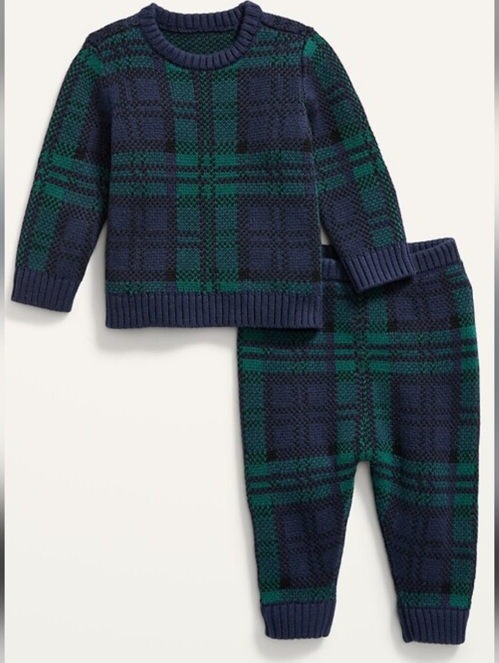 Old Navy 2 Piece Vintage Inspired Plaid Sweater Set